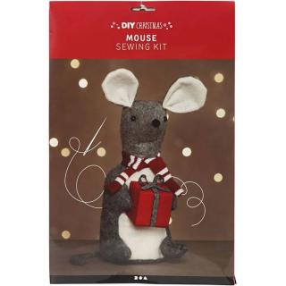 Vianočná myška kreatívna sada (sada na šitie)