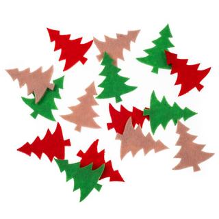 Vianočné nálepky z filcu | stromček 15 ks (vianočná dekorácia)