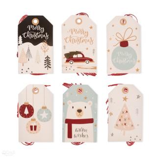 Vianočné visačky na dekorovanie 24 ks  | Christmas pastels (darčekové menovky)