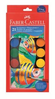 Vodové farby 21 farebné. 30mm (vodové farby Faber Castell)