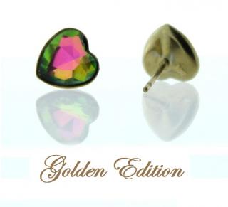 Auražiarič Golden Edition-  náušnice napichovačky &quot;srdce&quot;