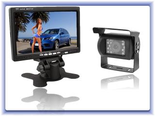 Cúvacia kamera+ monitor LCD 7" (Set pre úžitkové vozidlá, autobusy, traktory, kombajny)