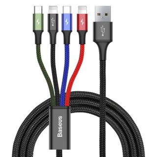 Baseus USB Kábel 4v1 čierny, 1xUSB-C, 2x Lightning, 1xmicro 3,5A 1.2m