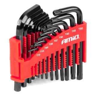 Imbusové kľúče a torx kľúče CRV čierna 22ks AMIO-04297