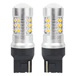 LED žiarovky CANBUS 3030 24SMD T20 7440 WY21W Oranžová 12V/24V