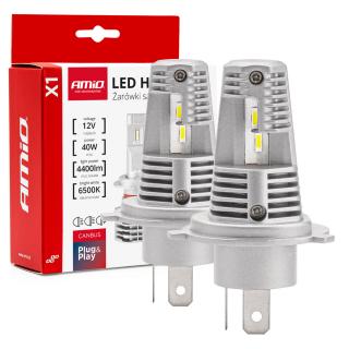 LED žiarovky hlavného svietenia H4/H19 X1 Series AMiO