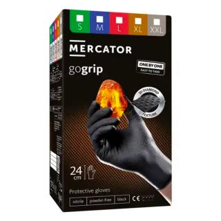 Nitrilové rukavice MERCATOR GoGrip ONE-BY-ONE ČIERNE 100ks XXL