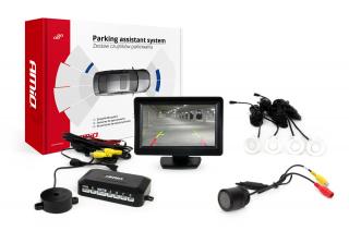Parkovací asistent TFT01 4,3  s kamerou HD-301-IR , 4-senzorové, biele