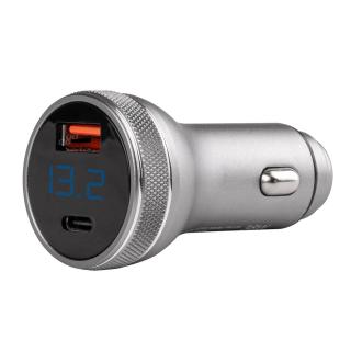 USB nabíjačka s voltmetrom 38W PCH PRO-06 USB+USB-C 12/24V