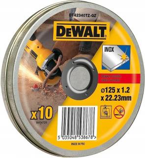 DEWALT Oceľové INOX kotúče na kov 125×1,2×22,2mm 10 kusov Dewalt