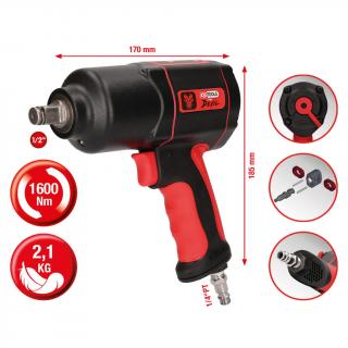 KS TOOLS Pneumatický rázový uťahovák 1/2" 1600 Nm