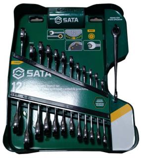 SATA Kľúče očko-ploché s dvojitou račňou 8-19 mm + X-Beam 10 mm