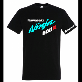 Tričko s motívom Kawasaki Ninja 650 modrý nápis