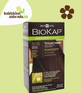 BiosLine | Biokap Nutricolor Delicato 5.05 - Prírodná Farba na Vlasy, Gaštan Svetlý Hnedý