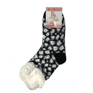 Emi Ross Spací ponožky černý leopard - 35-38