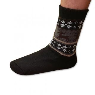 Ovčí věci - Spací ponožky s kožíškem pánské černé - 39-42