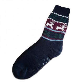 Ovči věci - Spací ponožky s kožíškem pánské tmavě modré vlněné - 39-42 - Doporučujeme