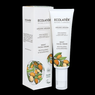 Ecolatier nočný krém na tvár- Revitalizujúci a vyživujúci organický argan, 50 ml