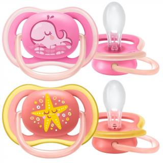 AVENT Dojčenský cumlík Ultra air Pastel dievčatko 2 ks 6-18 m