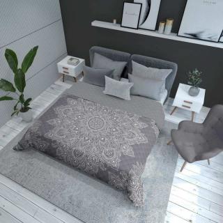DETEXPOL Prehoz na posteľ Mandala grey  Polyester, 170/210 cm