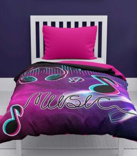 DETEXPOL Prehoz na posteľ Music Noty  Polyester, 170/210 cm