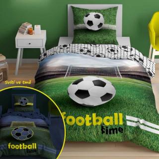 DETEXPOL Svietiace obliečky Futbal time  Bavlna, 140/200, 70/80 cm