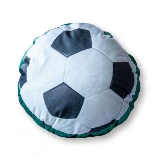 DETEXPOL Tvarovaný mikroplyšový vankúšik Futbal Polyester, priemer 33 cm