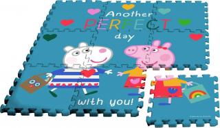 EUROSWAN Podlahové penové puzzle Peppa Pig  Eva, 9 dielikov v tašce 30x30x1 cm