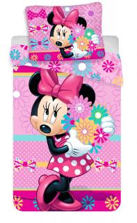 JERRY FABRICS Obliečky Minnie kvetiny Bavlna 140/200, 70/90 cm