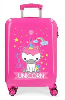 JOUMMABAGS ABS Cestovný kufor Roll Road Little Me Unicorn Pink ABS plast, 55x38x20 cm 34 l