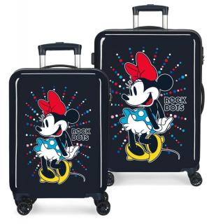 JOUMMABAGS Sada cestovných kufrov ABS Minnie Rock Dots Blue ABS plast, objem 34 l a 70 l