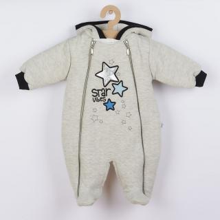 KOALA Zimní kojenecká kombinéza s kapucí Star Vibes modrá Bavlna/Polyester/Lurex 68 (4-6m)