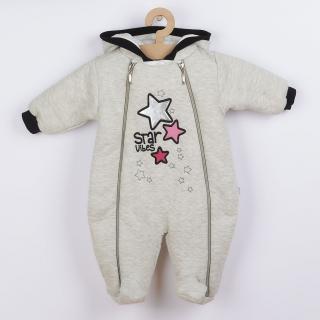 KOALA Zimní kojenecká kombinéza s kapucí Star Vibes ružová Bavlna/Polyester/Lurex 62 (3-6m)