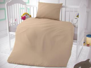 Kvalitex Bavlnené obliečky do detskej postieľky béžové Bavlna, 90x135, 45x60 cm