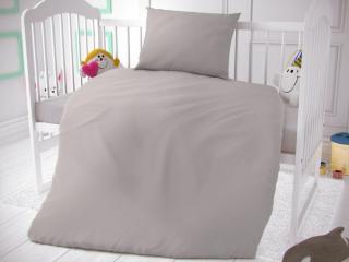 Kvalitex Bavlnené obliečky do detskej postieľky svetlo sivé Bavlna, 90x135, 45x60 cm