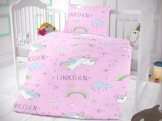 Kvalitex Bavlnené obliečky do detskej postieľky Unicorn Bavlna, 90x135, 45x60 cm