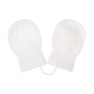 NEW BABY Detské zimné rukavičky bielé acryl/elastan 56 (0-3m)