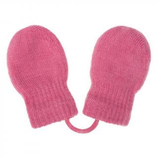 NEW BABY Detské zimné rukavičky ružové acryl/elastan 56 (0-3m)