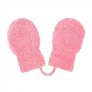NEW BABY Detské zimné rukavičky svetlo ružové acryl/elastan 56 (0-3m)