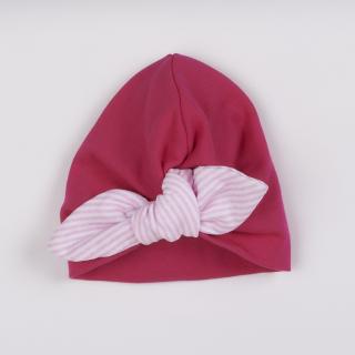 NEW BABY Dievčenská čiapočka turban For Girls stripes 100% bavlna 74 (6-9m)