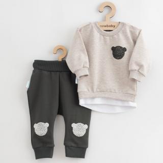 NEW BABY Dojčenská súprava tričko a tepláčky Brave Bear ABS béžová bavlna/elastan 56 (0-3m)
