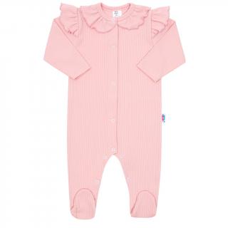 NEW BABY Dojčenský bavlnený overal Stripes ružový 86 100% Bavlna 86 (12-18m)