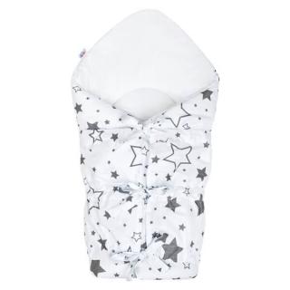 NEW BABY Klasická šnurovacie zavinovačka biela hvezdy šedé Bavlna/Duté vlákno, 70x70 cm