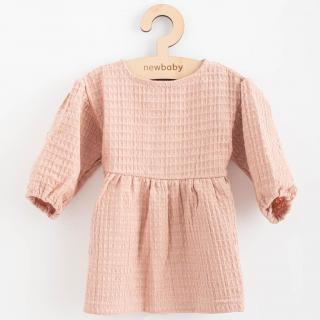 NEW BABY Kojenecké mušelínové šaty Comfort clothes ružová 100% Bavlna 62 (3-6m)