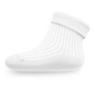NEW BABY Kojenecké pruhované ponožky biele Bavlna/Polyamid/Elasten 62 (3-6m)