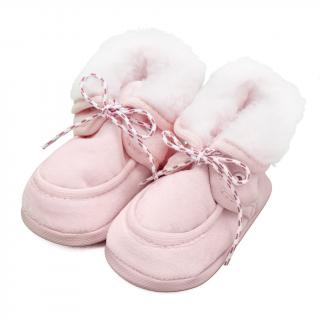 NEW BABY Kojenecké zimní capáčky růžové Bavlna/Polyester 0-3 m