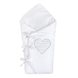 NEW BABY Luxusní šnurovacie zavinovačka z Minky biela Bavlna/Polyester, 75x75 cm