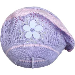 NEW BABY Pletená čiapočka-baret fialová 100% bavlna 104 (3-4r)