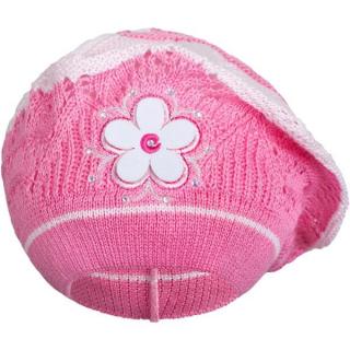 NEW BABY Pletená čiapočka-baret tmavo ružová 100% bavlna 104 (3-4r)