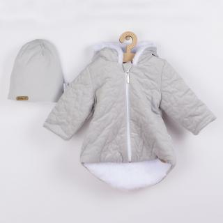 Nicol Zimní kojenecký kabátek s čepičkou Kids Winter šedý Bavlna/Polyester/Elastan 68 (4-6m)